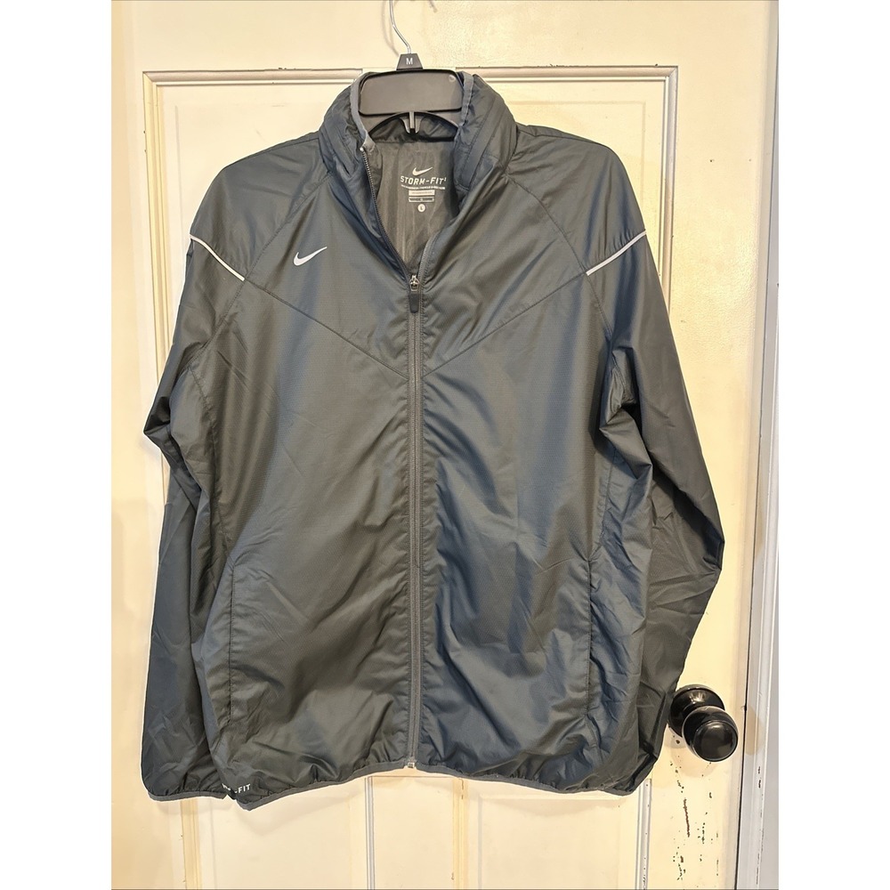 Nike Storm Fit Woven Jacket with Packable Hood 799184-060 Women Large‎ Charcoal